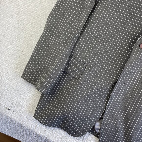 MASSIMO MODA Collezione Men's Grey White Stripped Suit Blazer Jacket Size 42R - Picture 5 of 16